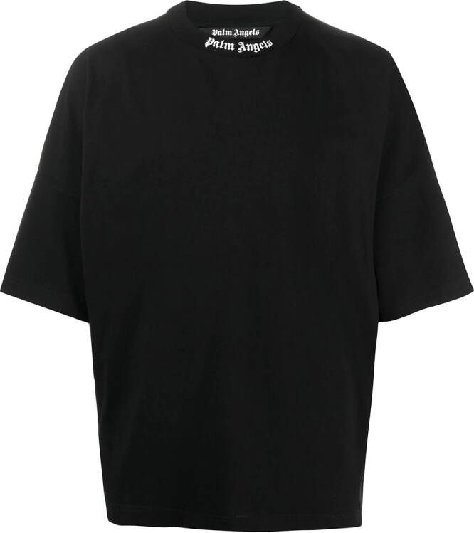 Palm Angels T-shirt met logoprint Zwart