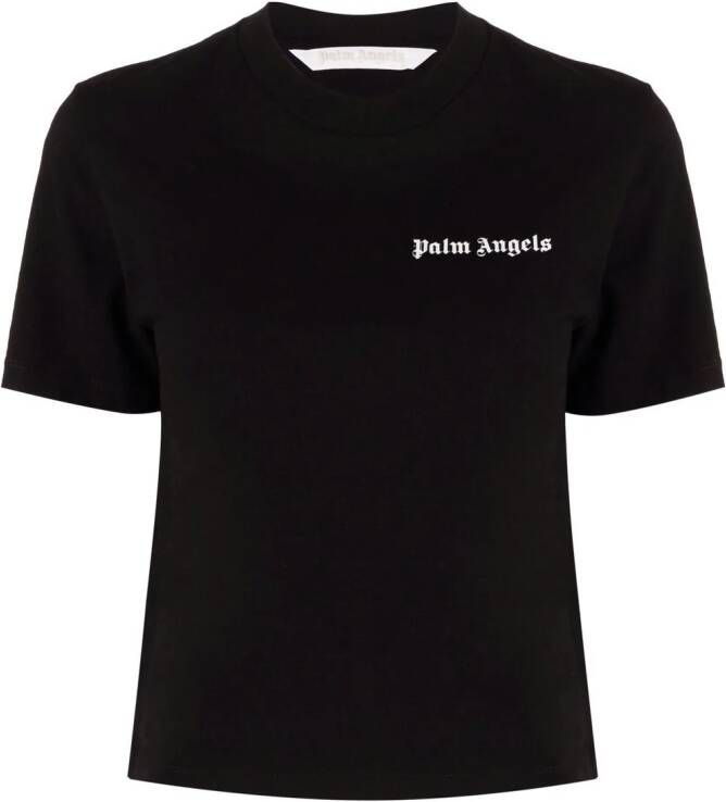 Palm Angels T-shirt met logoprint Zwart