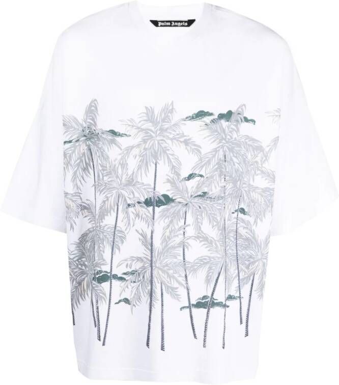 Palm Angels T-shirt met palmboomprint Wit
