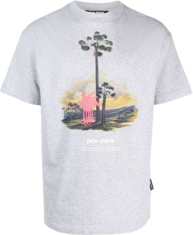 Palm Angels T-shirt met print Grijs