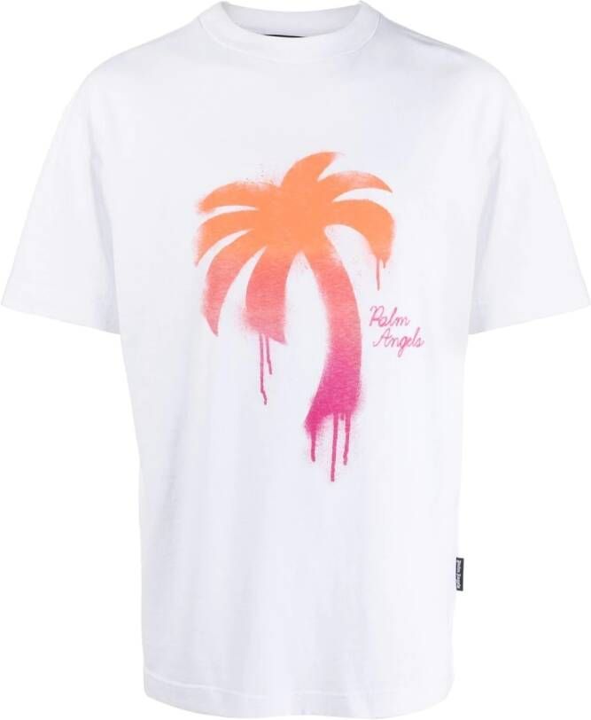 Palm Angels T-shirt met print Wit