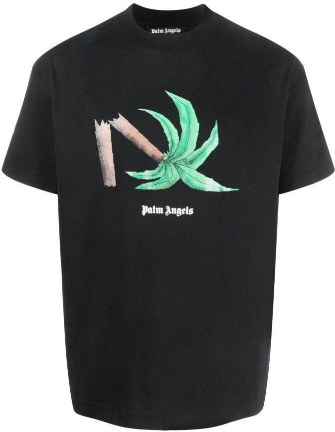 Palm Angels T-shirt met print Zwart