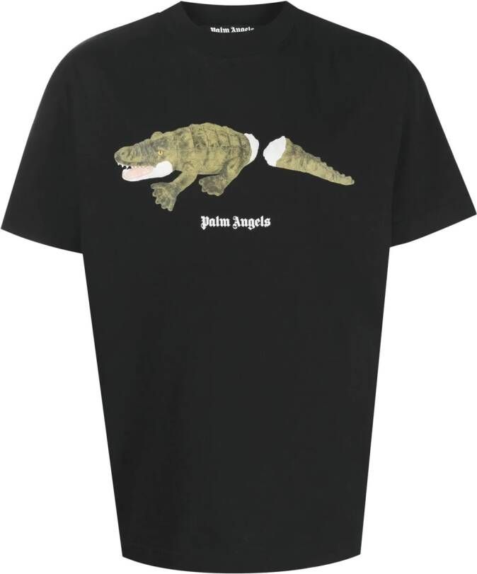 Palm Angels T-shirt met print Zwart