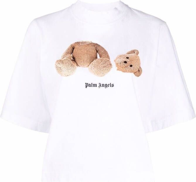 Palm Angels T-shirt met teddybeerprint van biologisch katoen Wit