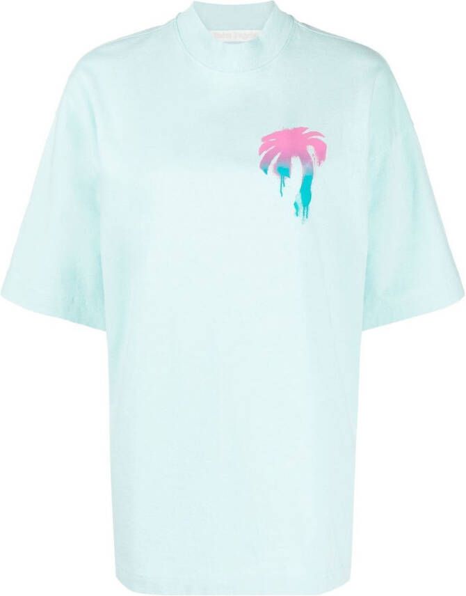 Palm Angels T-shirt met tekst Blauw
