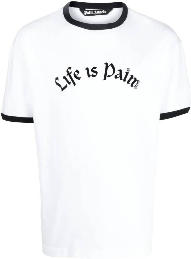 Palm Angels T-shirt met tekst Wit