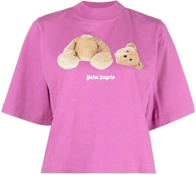 Palm Angels T-shirt met teddybeerprint Paars