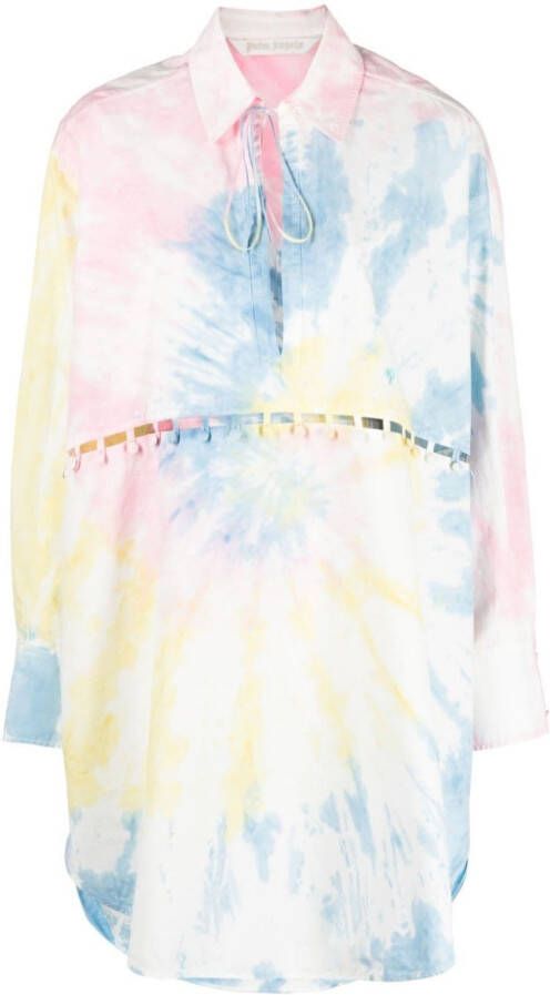 Palm Angels Blousejurk met tie-dye print Wit