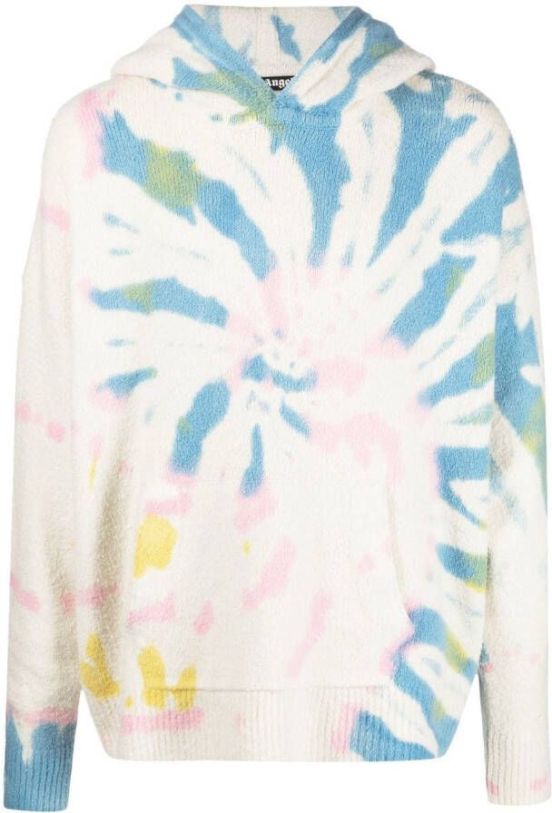 Palm Angels Hoodie met tie-dye print Beige