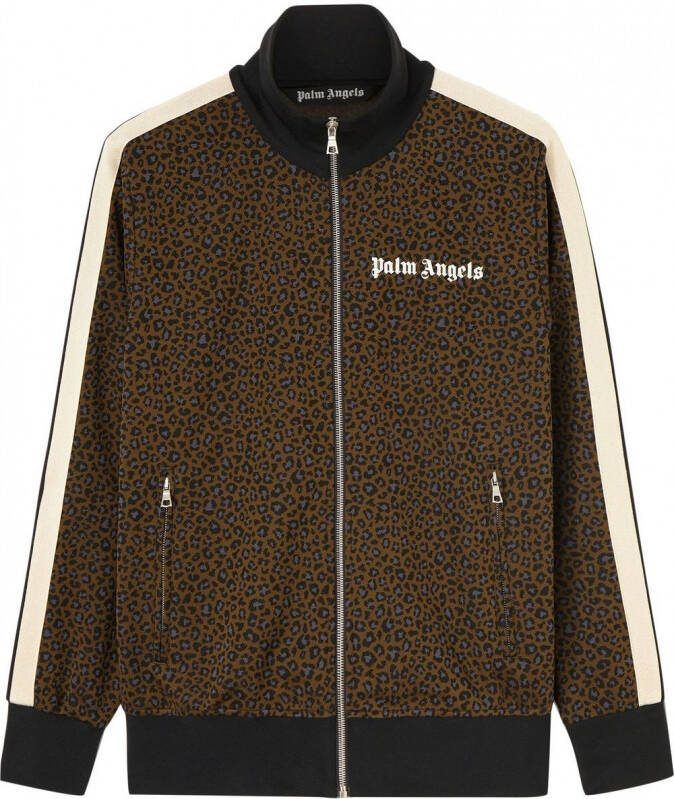 Palm Angels Trainingsjack met luipaardprint Zwart