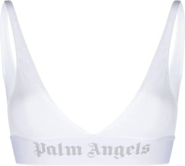 Palm Angels Triangel bh met logoband Wit