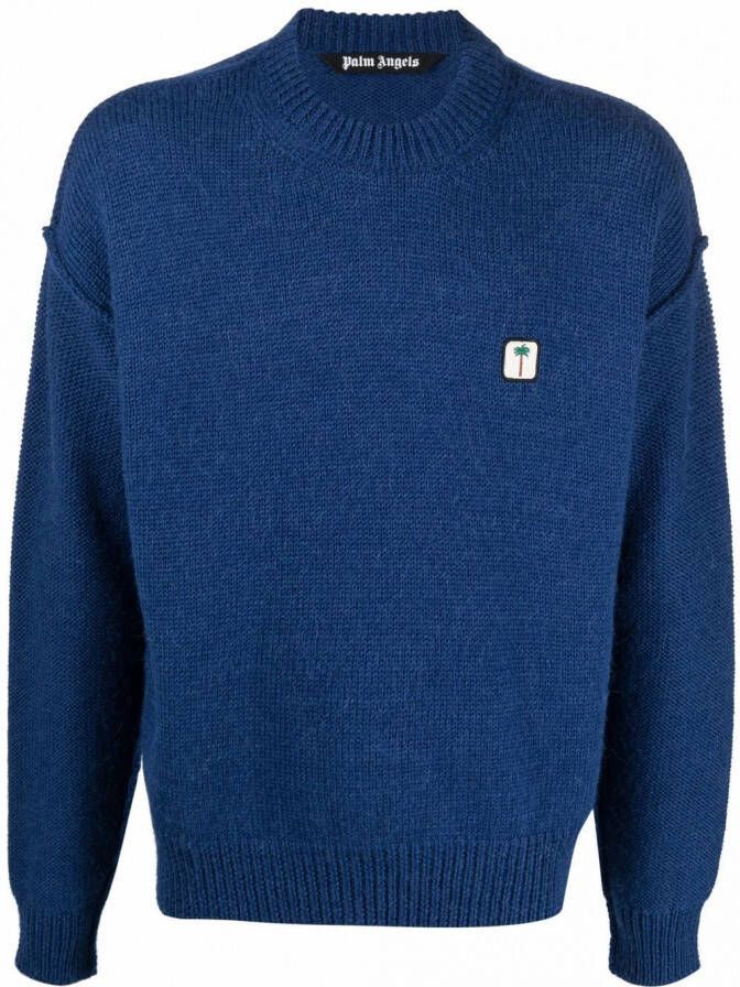 Palm Angels Trui met logopatch Blauw