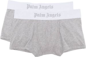 Palm Angels Twee boxershorts met logoband Grijs