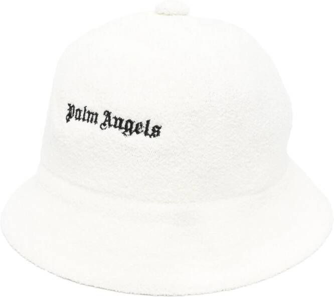 Palm Angels Vissershoed met geborduurd logo Wit