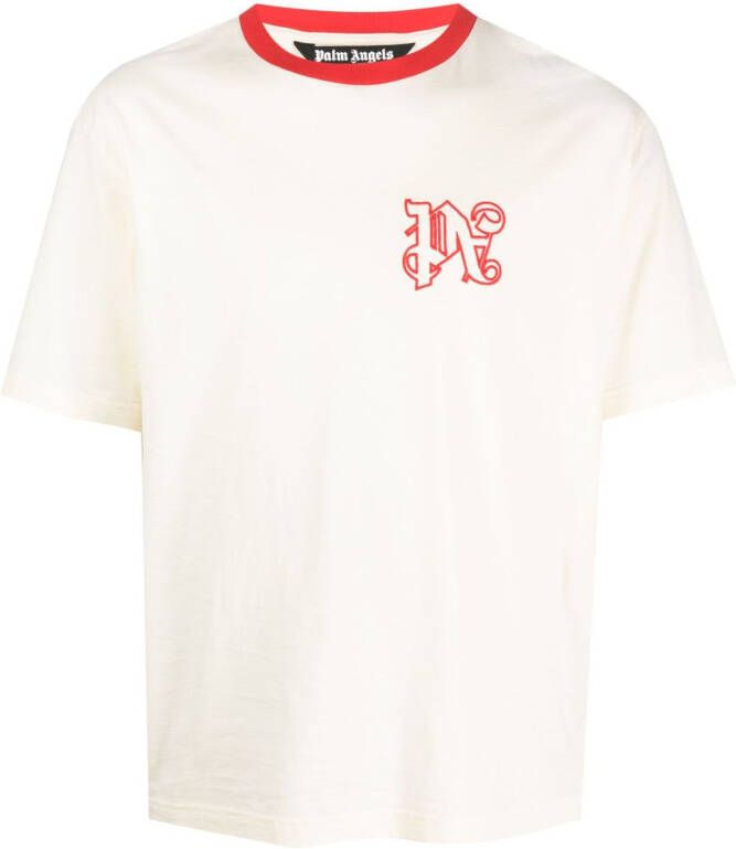 Palm Angels T-shirt met monogramprint Wit