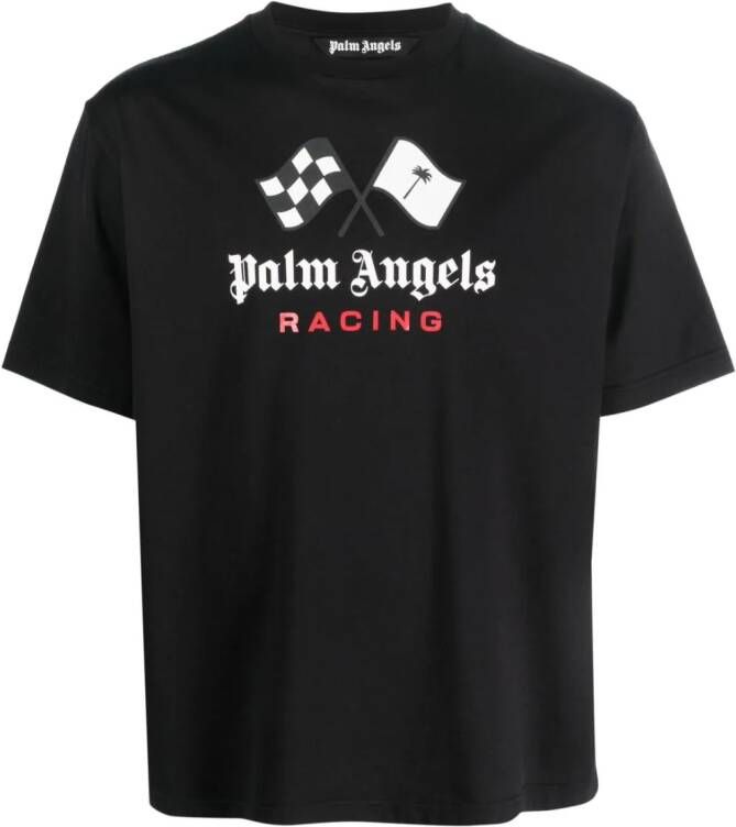 Palm Angels Racing katoenen T-shirt Zwart