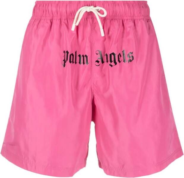 Palm Angels Zwembroek met logoprint Roze