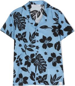 Paolo Pecora Kids Shirt met bloe print Blauw