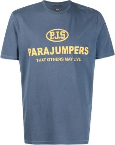 Parajumpers logo-print cotton T-shirt Blauw