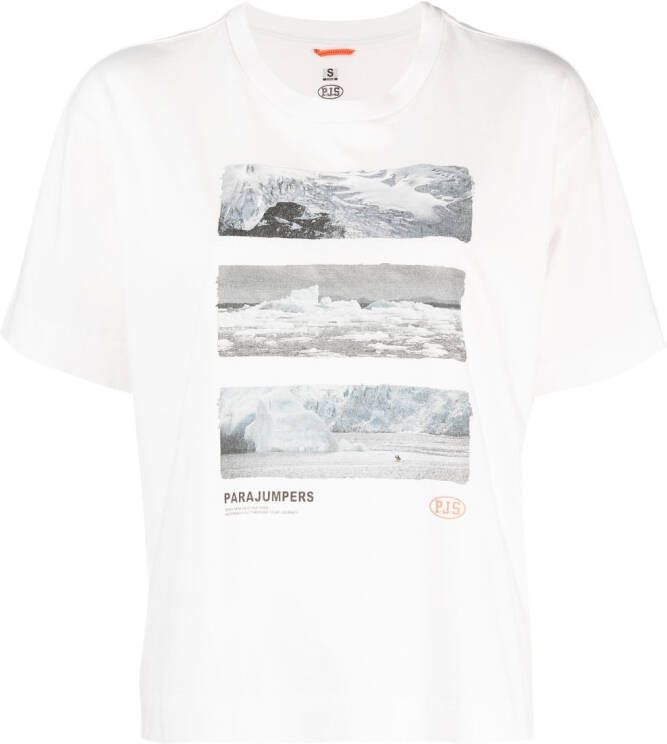 Parajumpers T-shirt met logoprint Wit