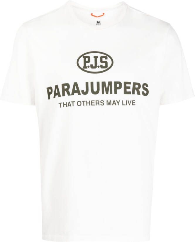 Parajumpers T-shirt met logoprint Wit