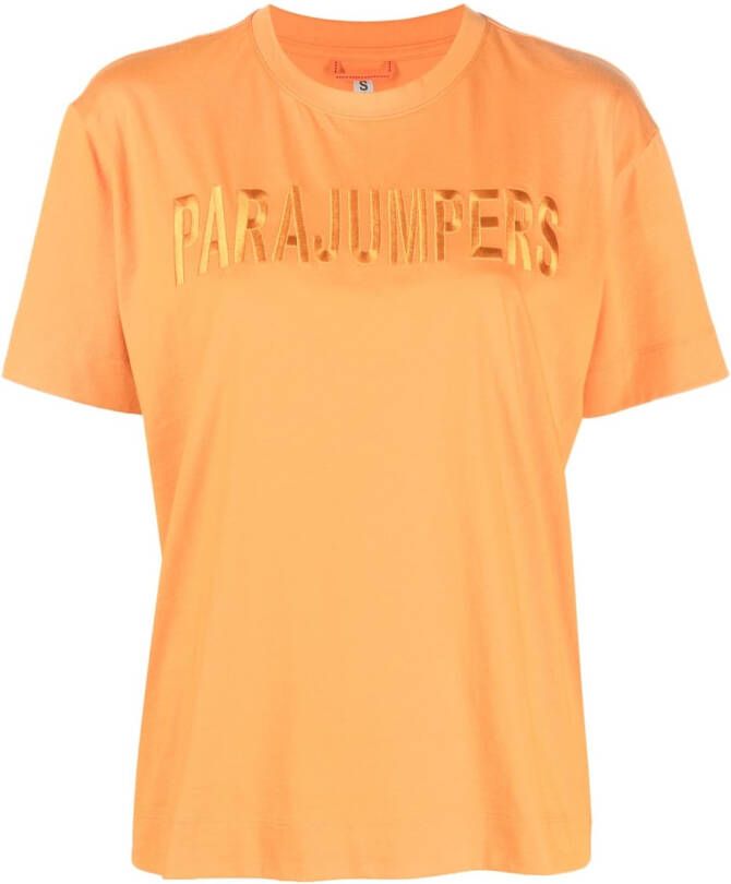 Parajumpers T-shirt met geborduurd logo Oranje