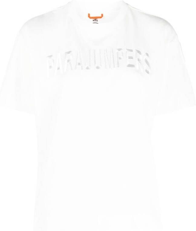 Parajumpers T-shirt met geborduurd logo Wit