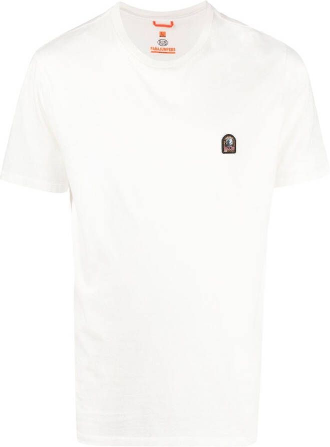 Parajumpers T-shirt met geborduurd logo Wit
