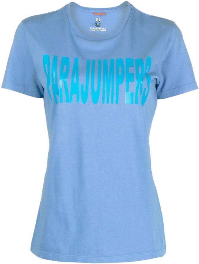 Parajumpers T-shirt met logoprint Blauw