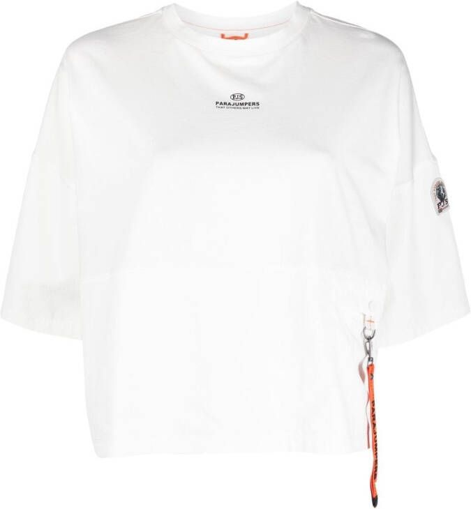 Parajumpers T-shirt met logoprint Wit