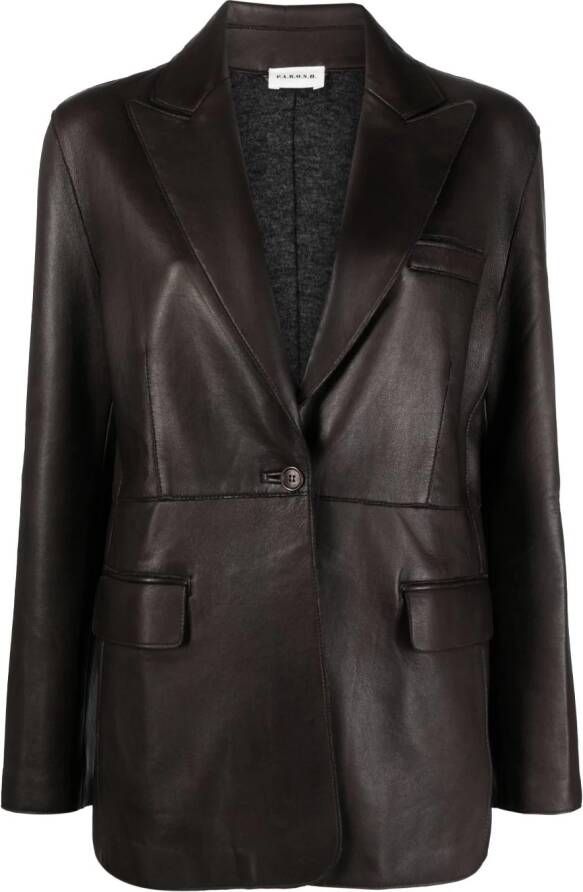 P.A.R.O.S.H. Blazer met enkele rij knopen Bruin
