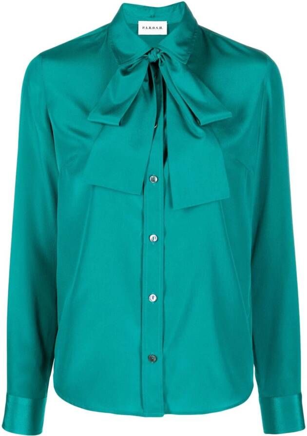 P.A.R.O.S.H. Blouse met strik Groen