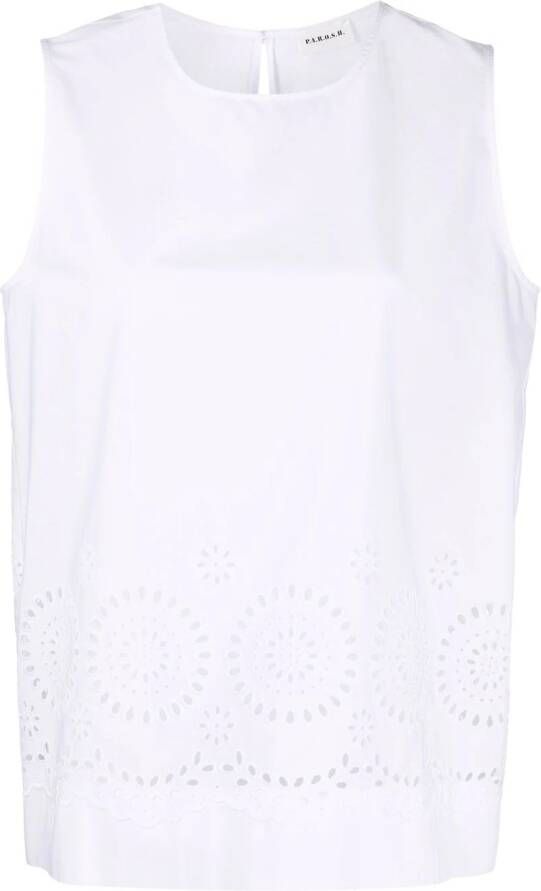 P.A.R.O.S.H. Broderie anglaise blouse Wit