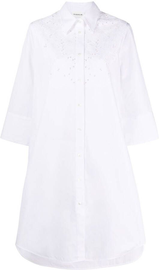 P.A.R.O.S.H. Broderie anglaise blousejurk Wit
