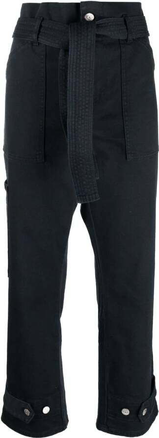 P.A.R.O.S.H. Broek met paperbag taille Blauw