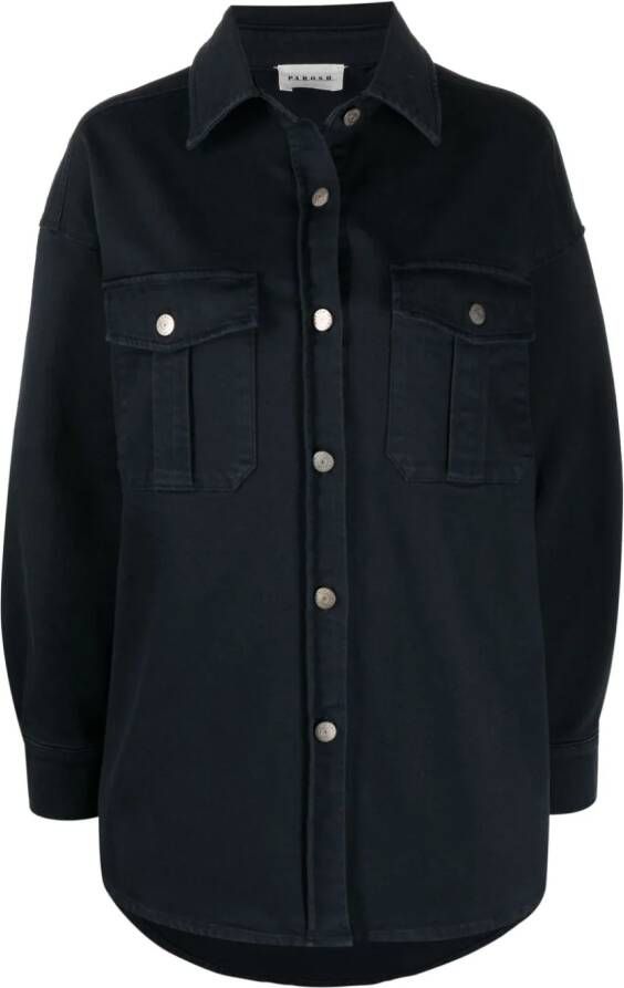 P.A.R.O.S.H. Button-up shirtjack Blauw