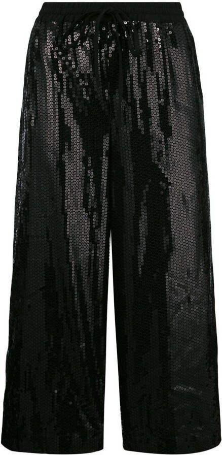 P.A.R.O.S.H. cropped drawstring trousers Zwart