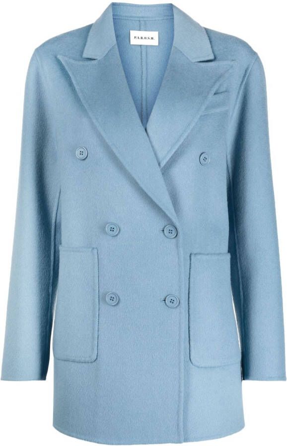 P.A.R.O.S.H. double-breasted wool blazer Blauw