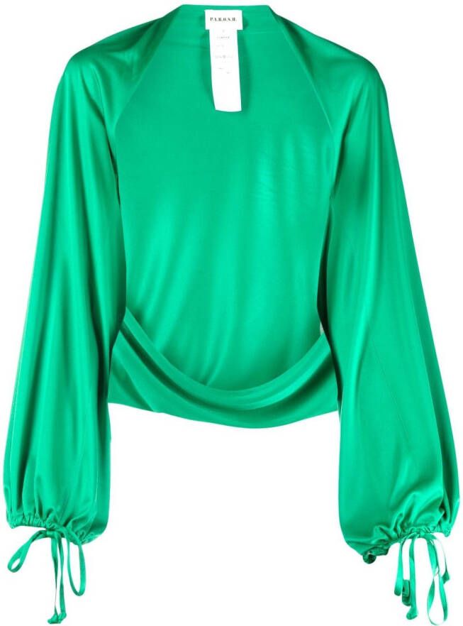 P.A.R.O.S.H. Gedrapeerde blouse Groen