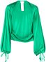 P.A.R.O.S.H. Gedrapeerde blouse Groen - Thumbnail 1