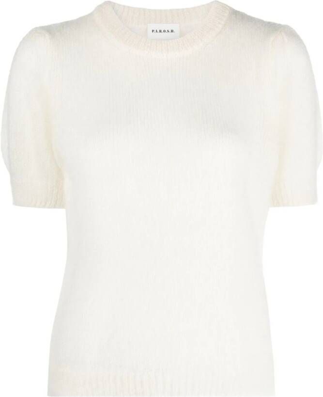 P.A.R.O.S.H. Fijngebreide top Beige