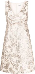 P.A.R.O.S.H. floral-embroidered sleeveless minidress Beige