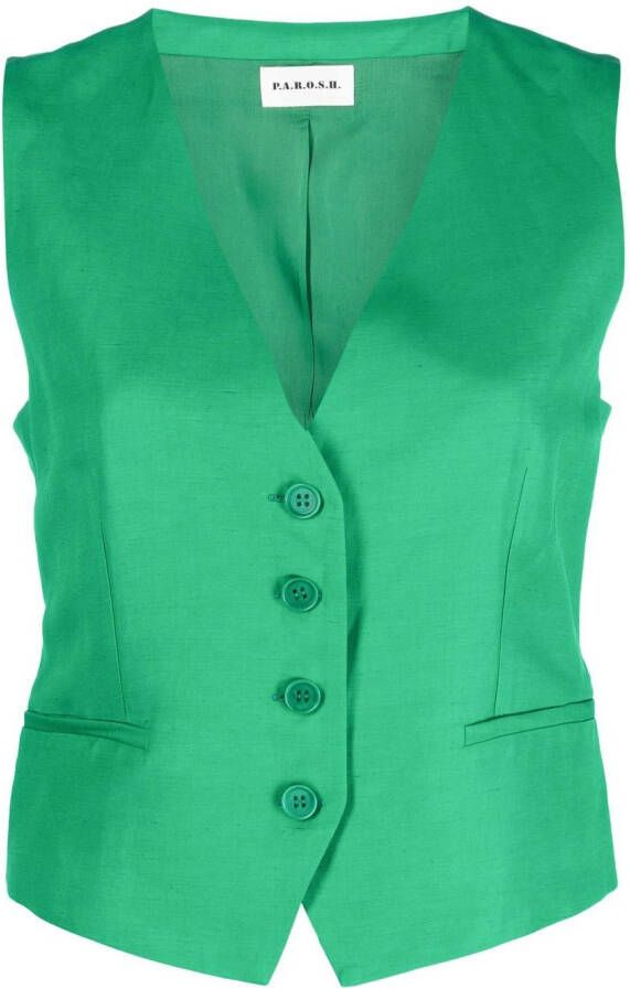 P.A.R.O.S.H. Gilet met V-hals Groen