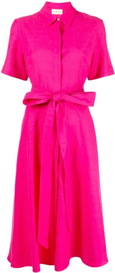 P.A.R.O.S.H. Midi-jurk met ceintuur Roze