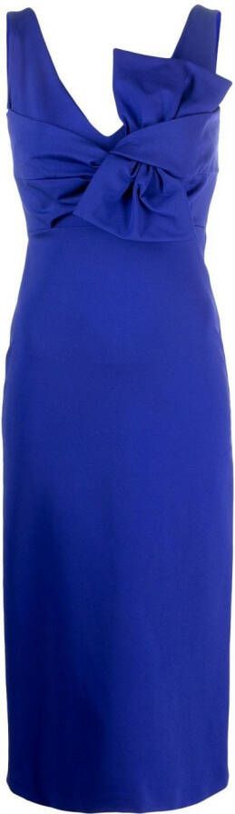 P.A.R.O.S.H. Midi-jurk met strikdetail Blauw