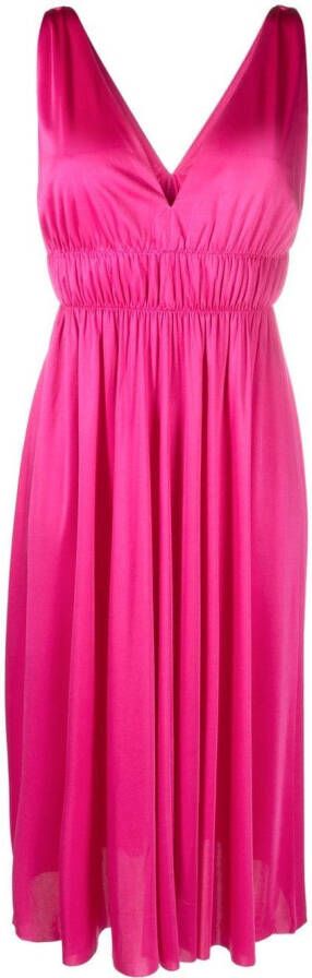 P.A.R.O.S.H. Midi-jurk met V-hals Roze