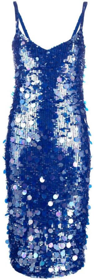 P.A.R.O.S.H. Midi-jurk verfraaid met pailletten Blauw