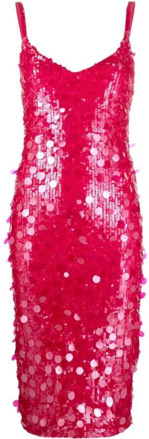 P.A.R.O.S.H. Midi-jurk verfraaid met pailletten Roze