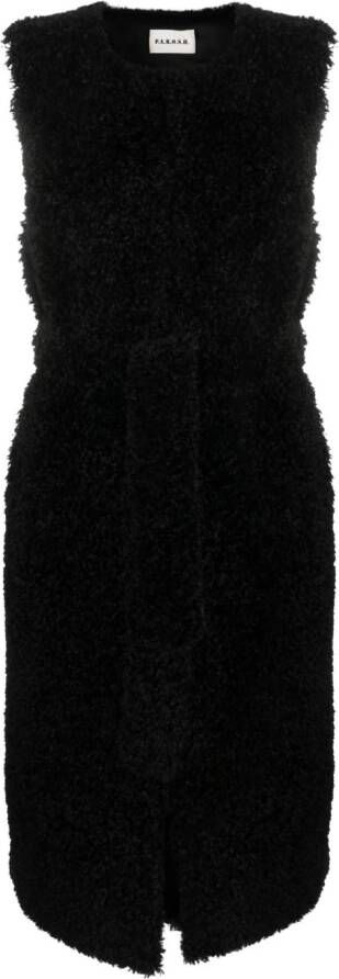 P.A.R.O.S.H. Perform sleeveless faux-shearling coat Zwart