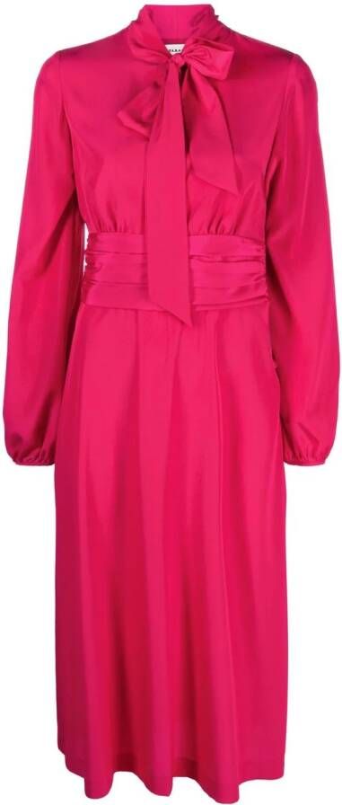 P.A.R.O.S.H. Midi-jurk met ruches Roze